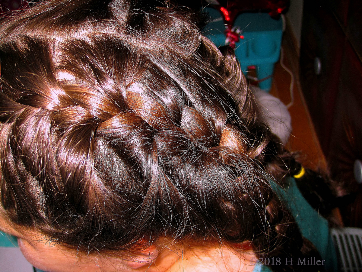 Neatly Done French Braid During The Kids Hairstyling Activity. Neatly Done French Braid During The Kids Hairstyling Activity.