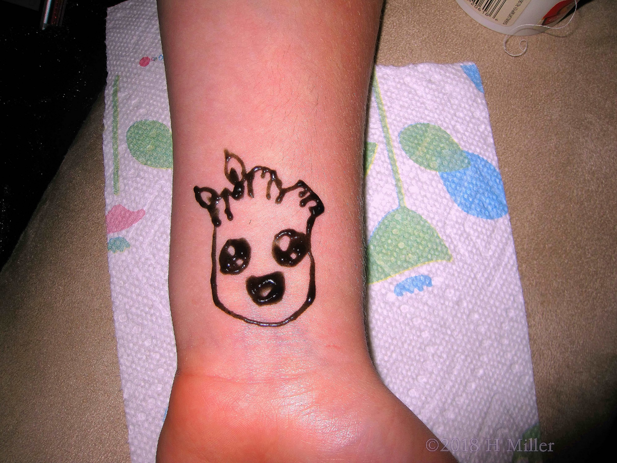 One More Capture Of This Funky Groot Jagua Temporary Tattoo.