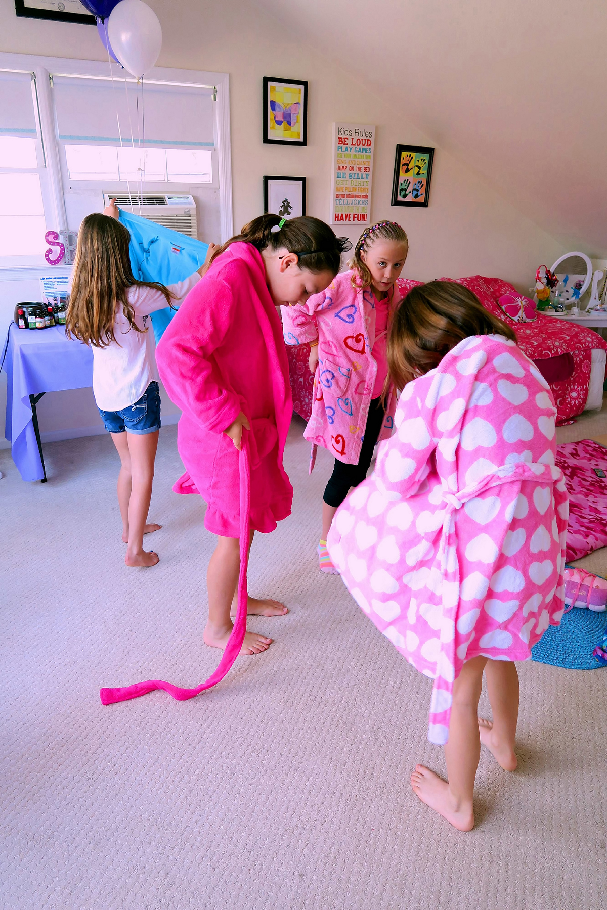 The Girls Putting On Their Robes. 