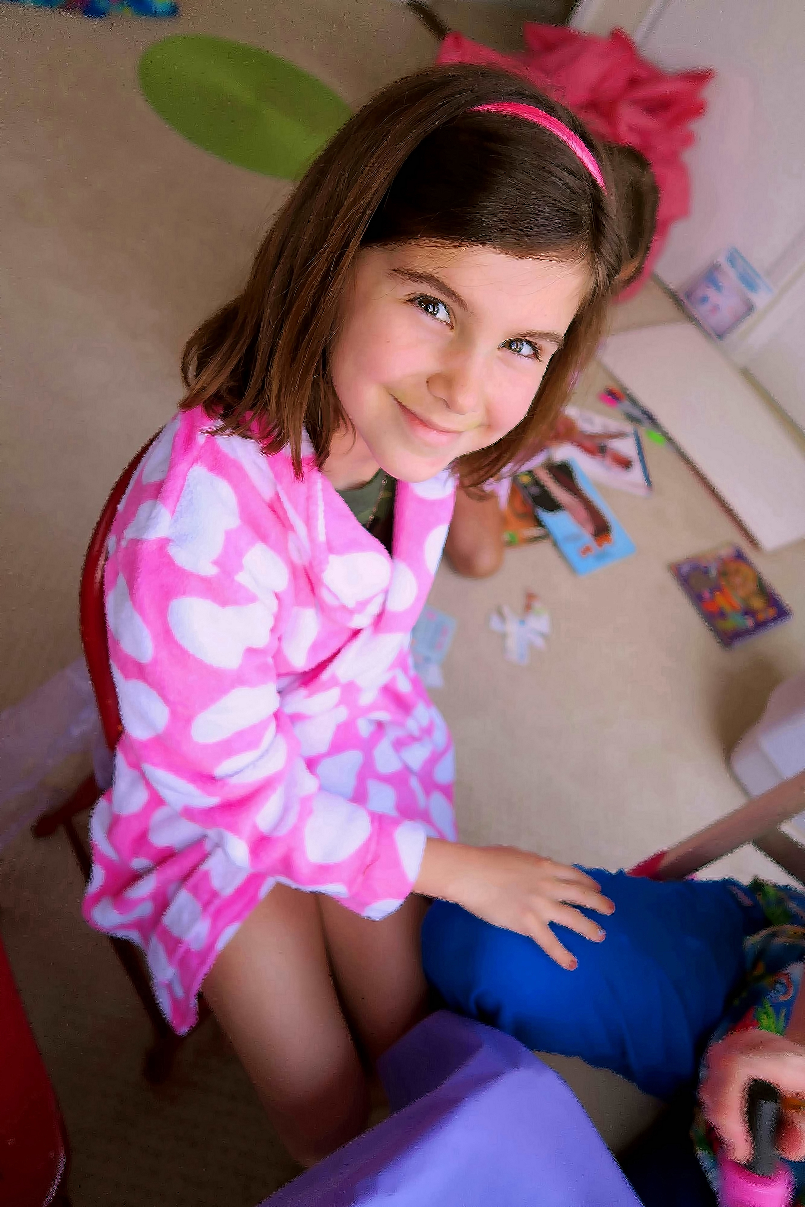 About To Begin Having Her Nails Painted. About To Begin Having Her Nails Painted.