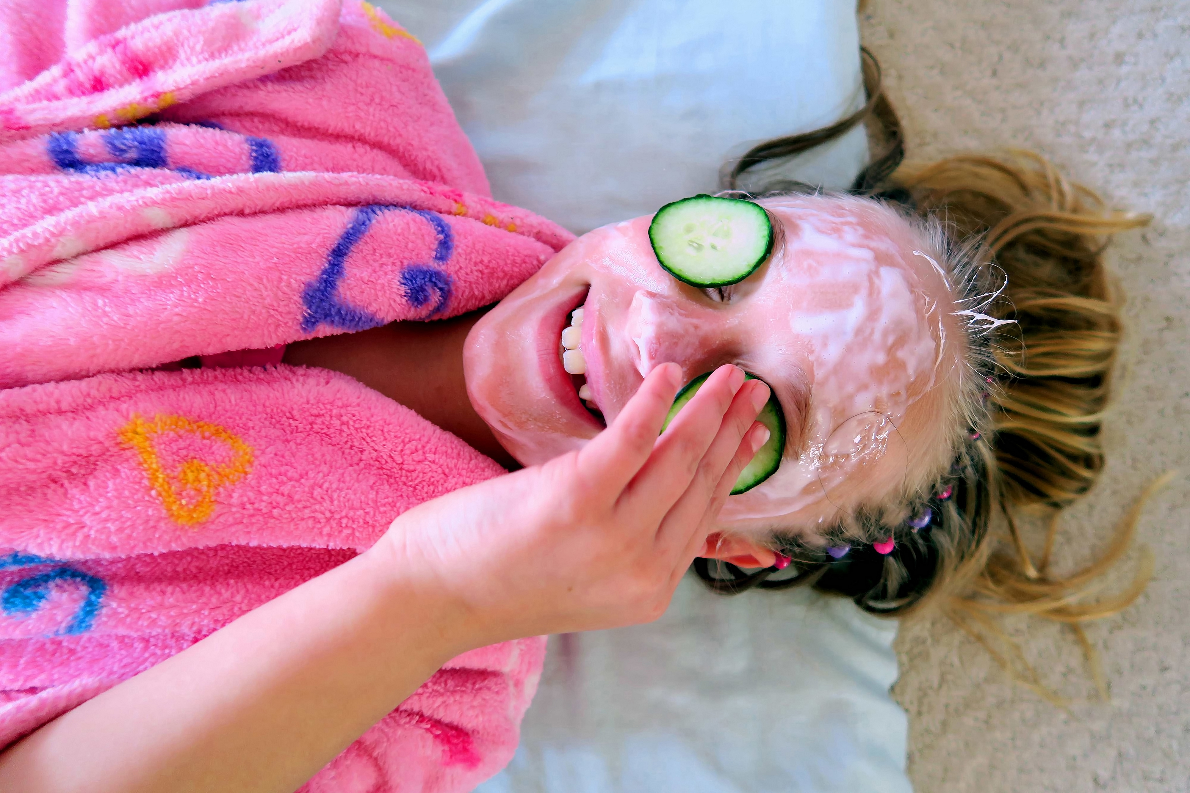 Enjoying Having A Minute To Relax And Unwind At Her Spa Birthday Party. Enjoying Having A Minute To Relax And Unwind At Her Spa Birthday Party.