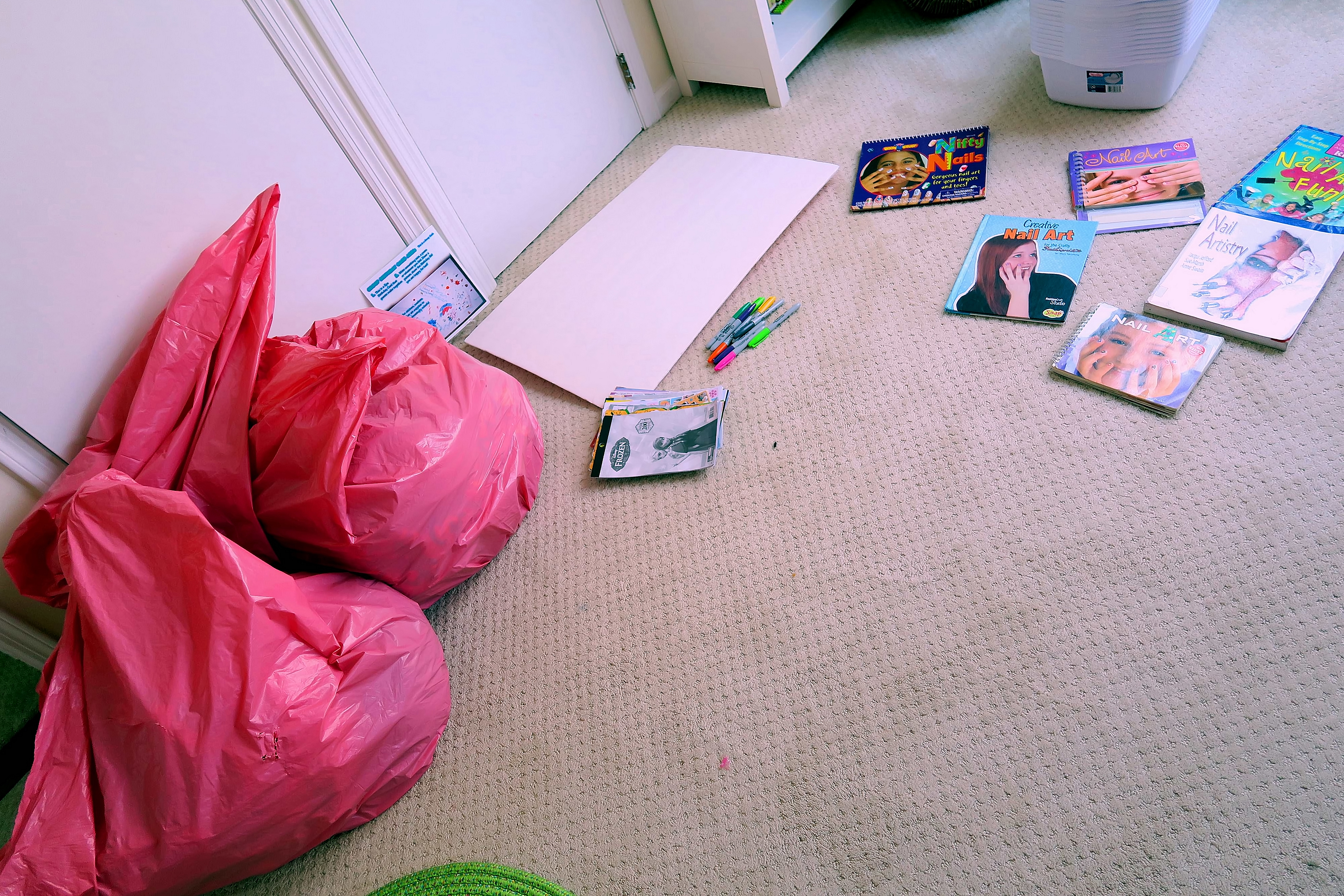 Spa Birthday Card Activity Area, Books For Style Ideas, And Spa Robes In Pink Bags. Spa Birthday Card Activity Area, Books For Style Ideas, And Spa Robes In Pink Bags.