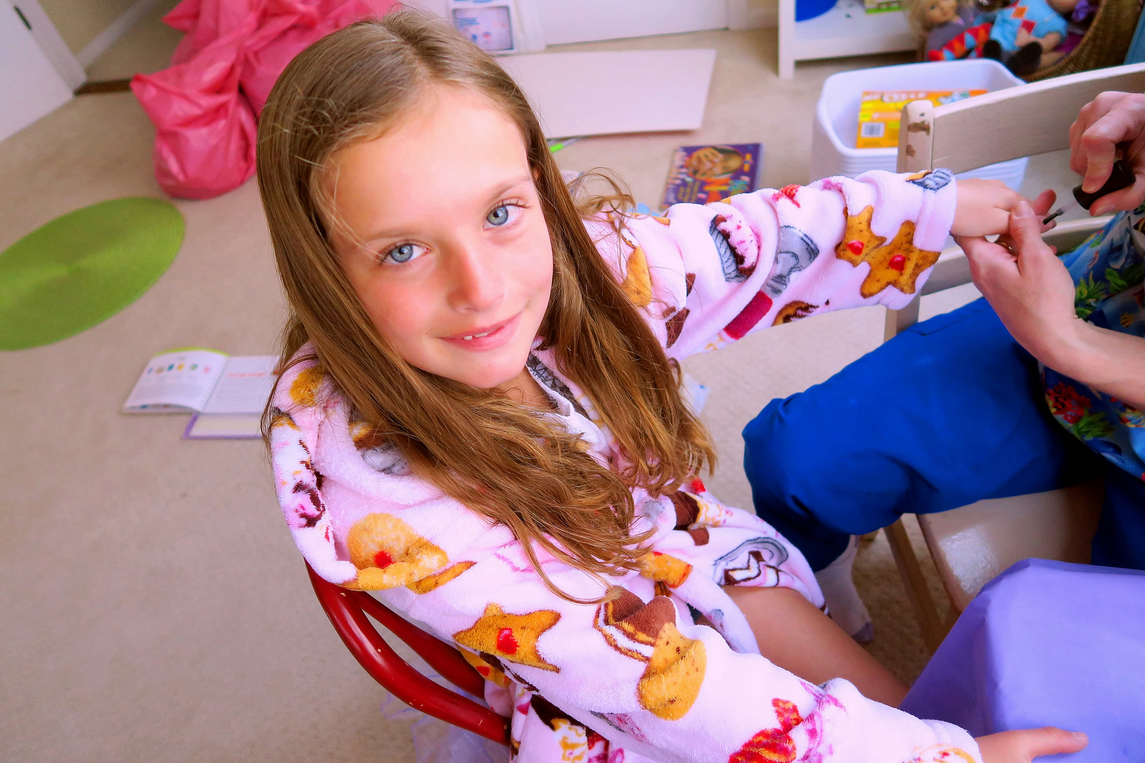 Spa Party For Girls Nail Art In Progress. Spa Party For Girls Nail Art In Progress.