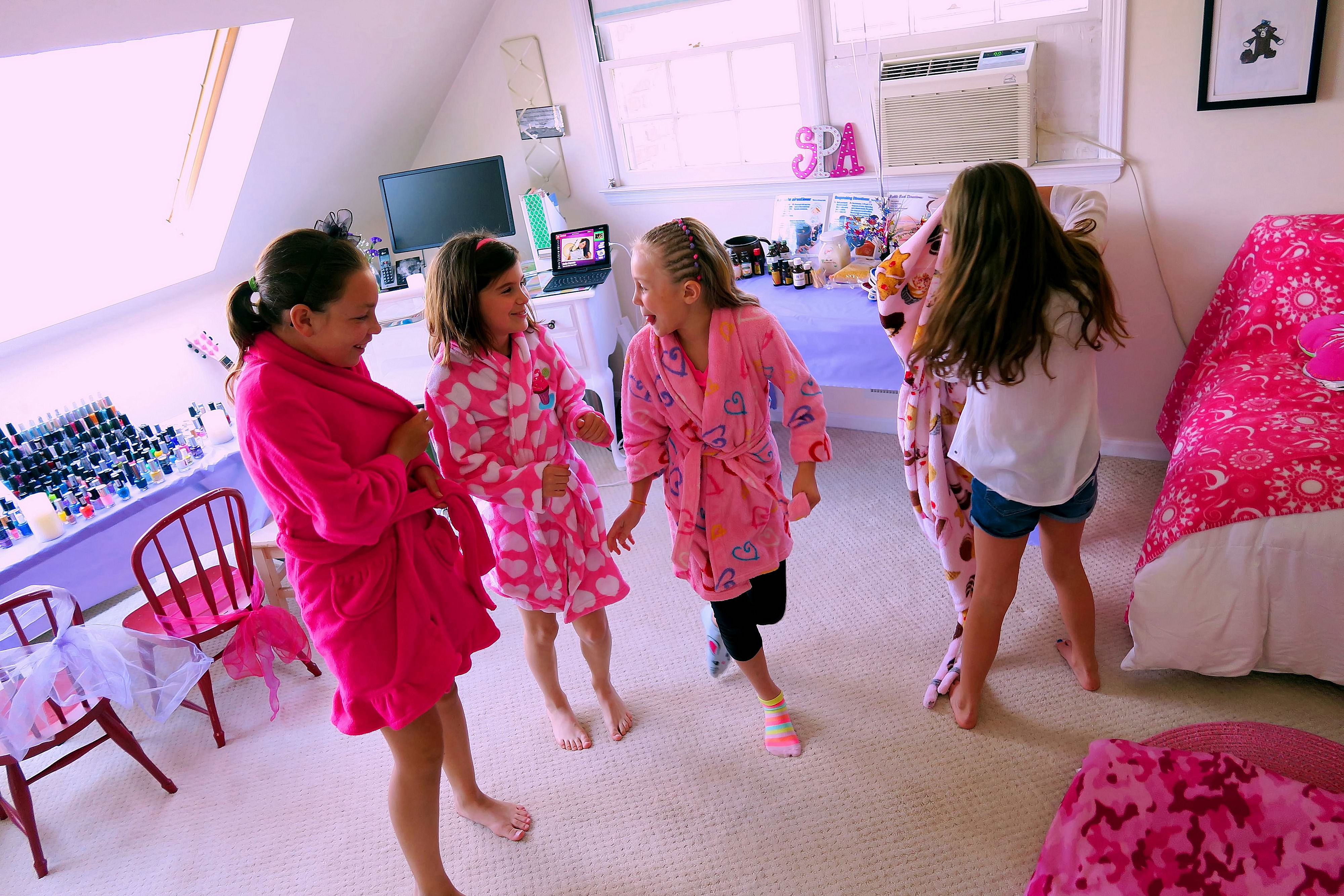 The Kids Are Already Having A Great Time At Riley's Spa Birthday Party. The Kids Are Already Having A Great Time At Riley's Spa Birthday Party.