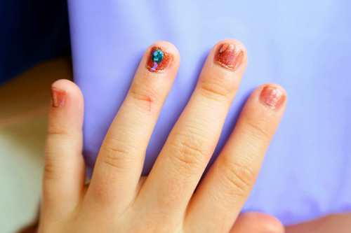 Close Up Of Balloon Nail Art. Close Up Of Balloon Nail Art.