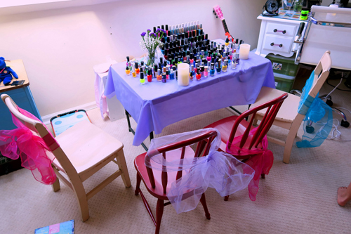 Kids Mani Area At Riley's Spa Birthday Party. Kids Mani Area At Riley's Spa Birthday Party.