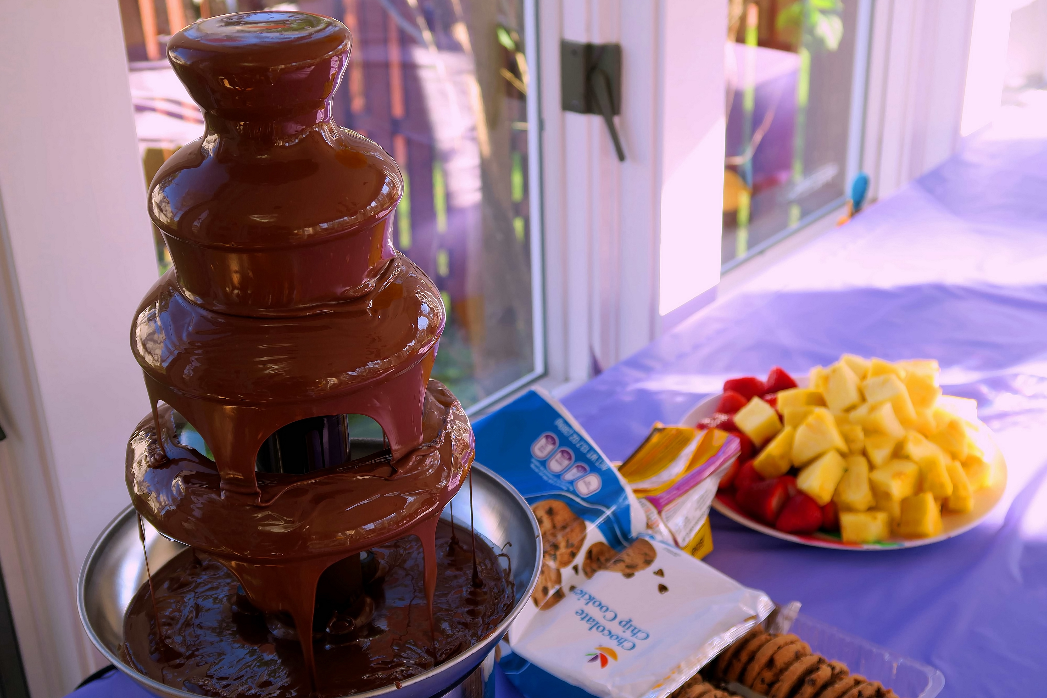 Chocolate Fondue And Strawberries And Pineapples And Chocolate Chip Cookies!!!! Chocolate Fondue And Strawberries And Pineapples And Chocolate Chip Cookies!!!!