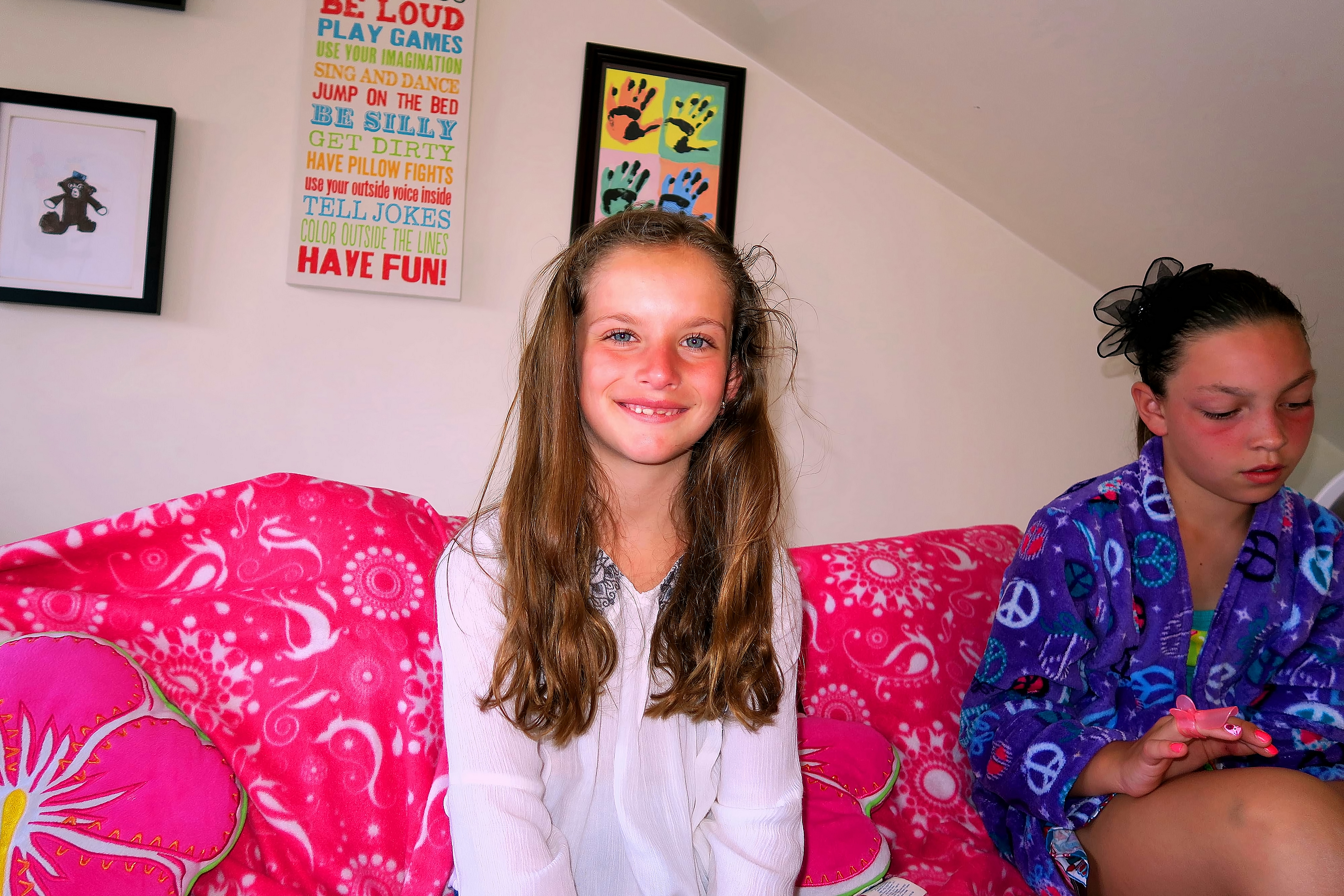 Looking Happy! Having An Amazing Day At Riley's House For Her Home Spa Party. Looking Happy! Having An Amazing Day At Riley's House For Her Home Spa Party.