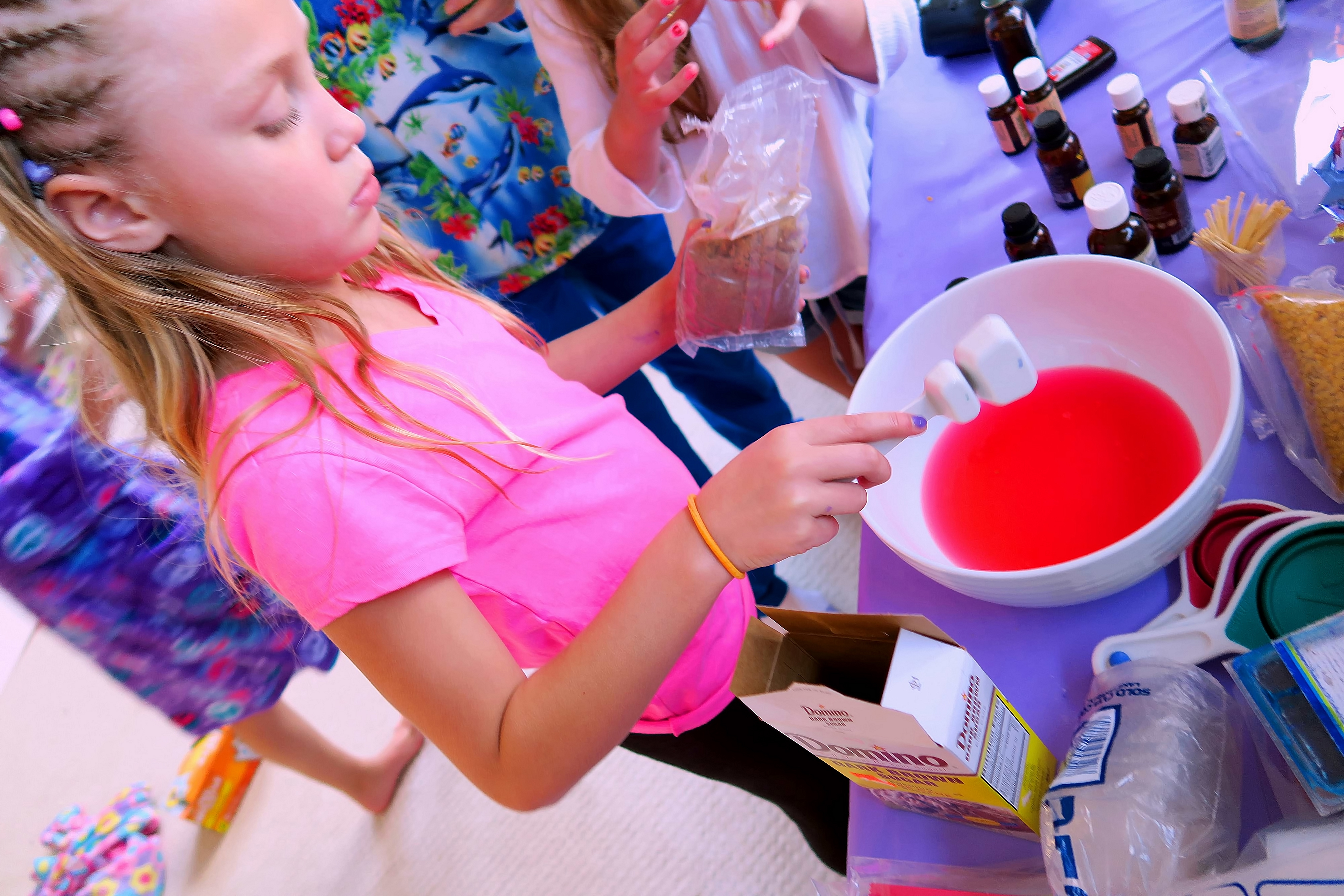 Mixing In More Ingredients For The Spa Birthday Craft. Mixing In More Ingredients For The Spa Birthday Craft.