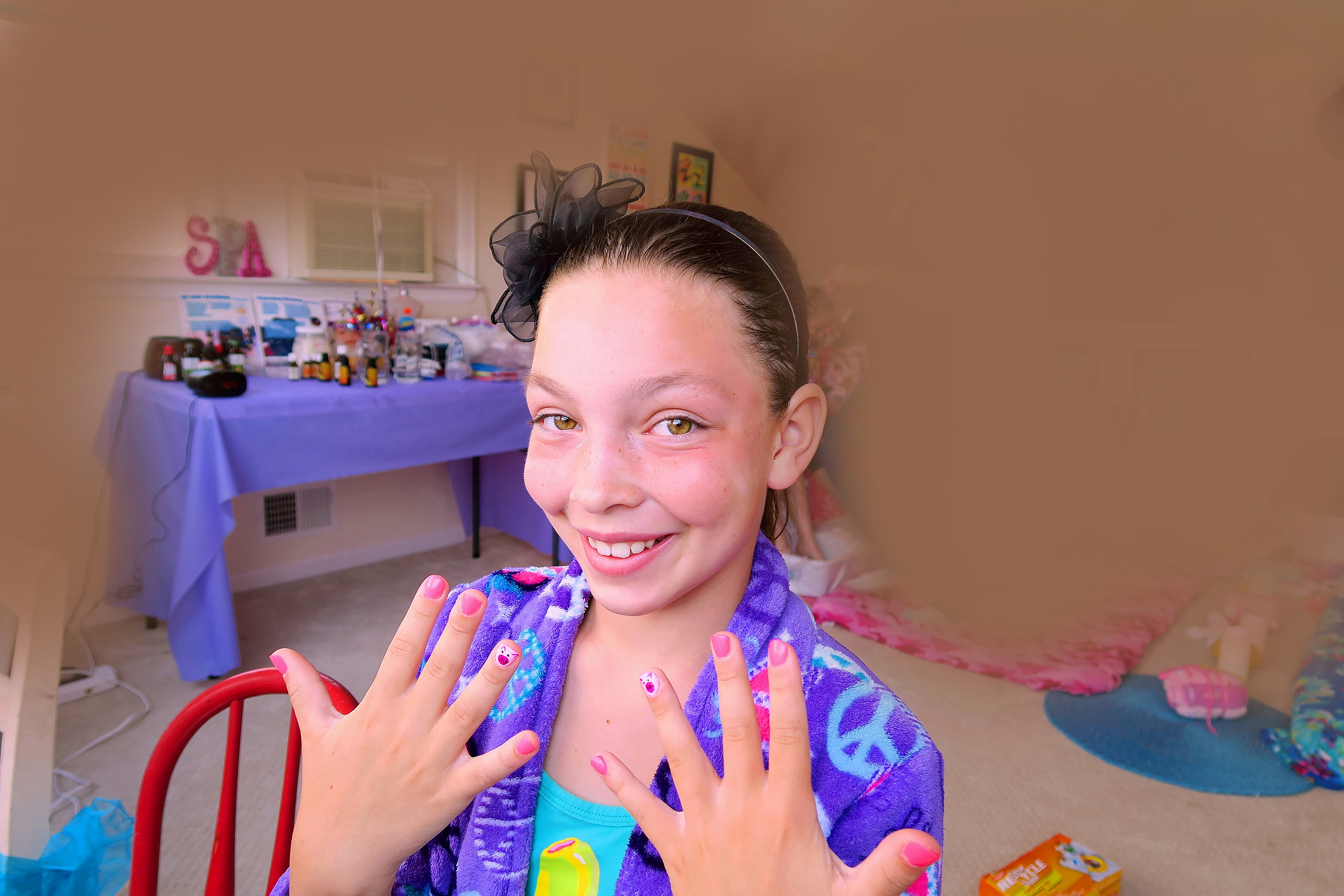 Showing Her Cool New Mani. Showing Her Cool New Mani.