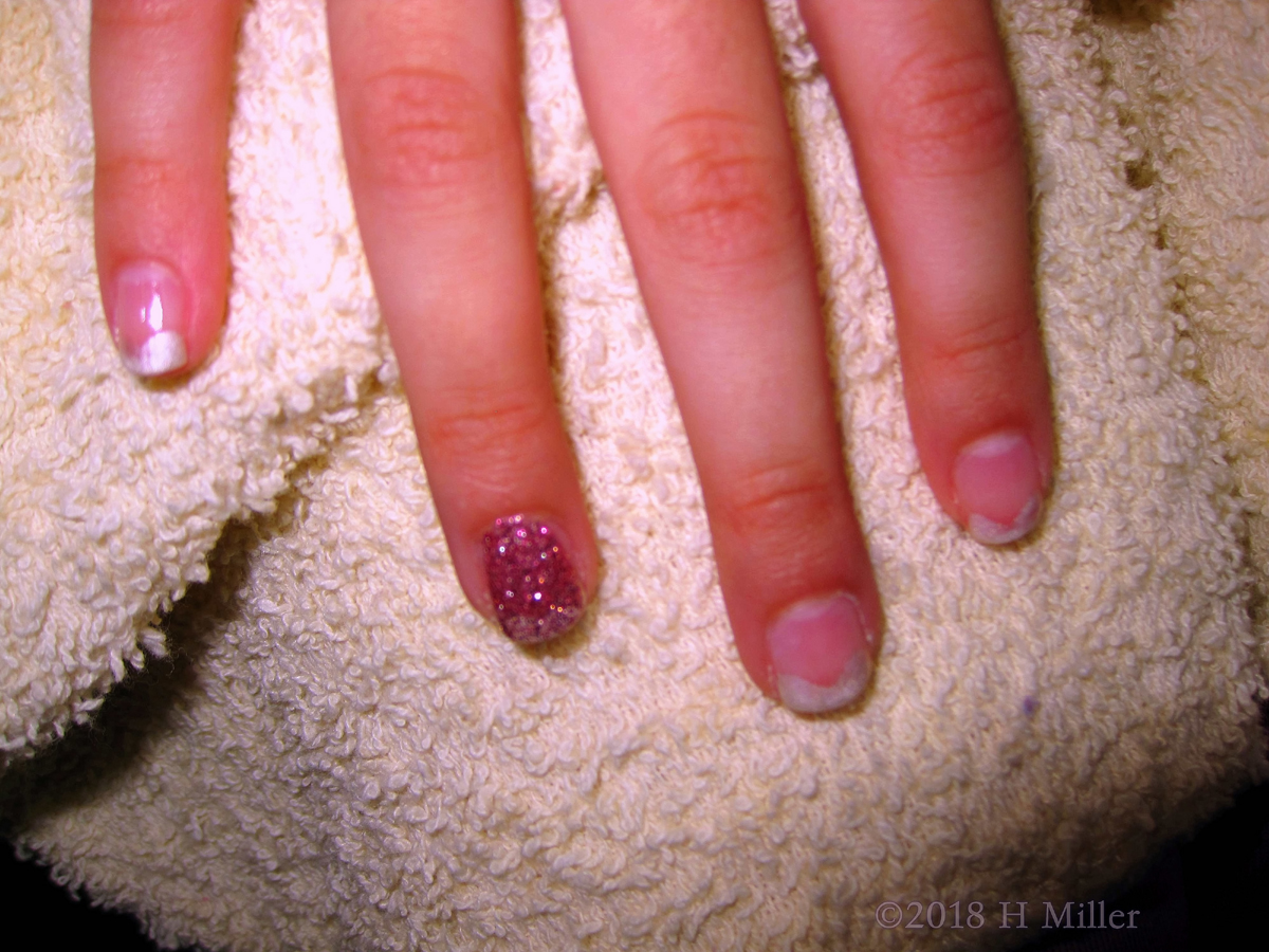 Pink Sparkles Accent This Elegant French Manicure Nail Design