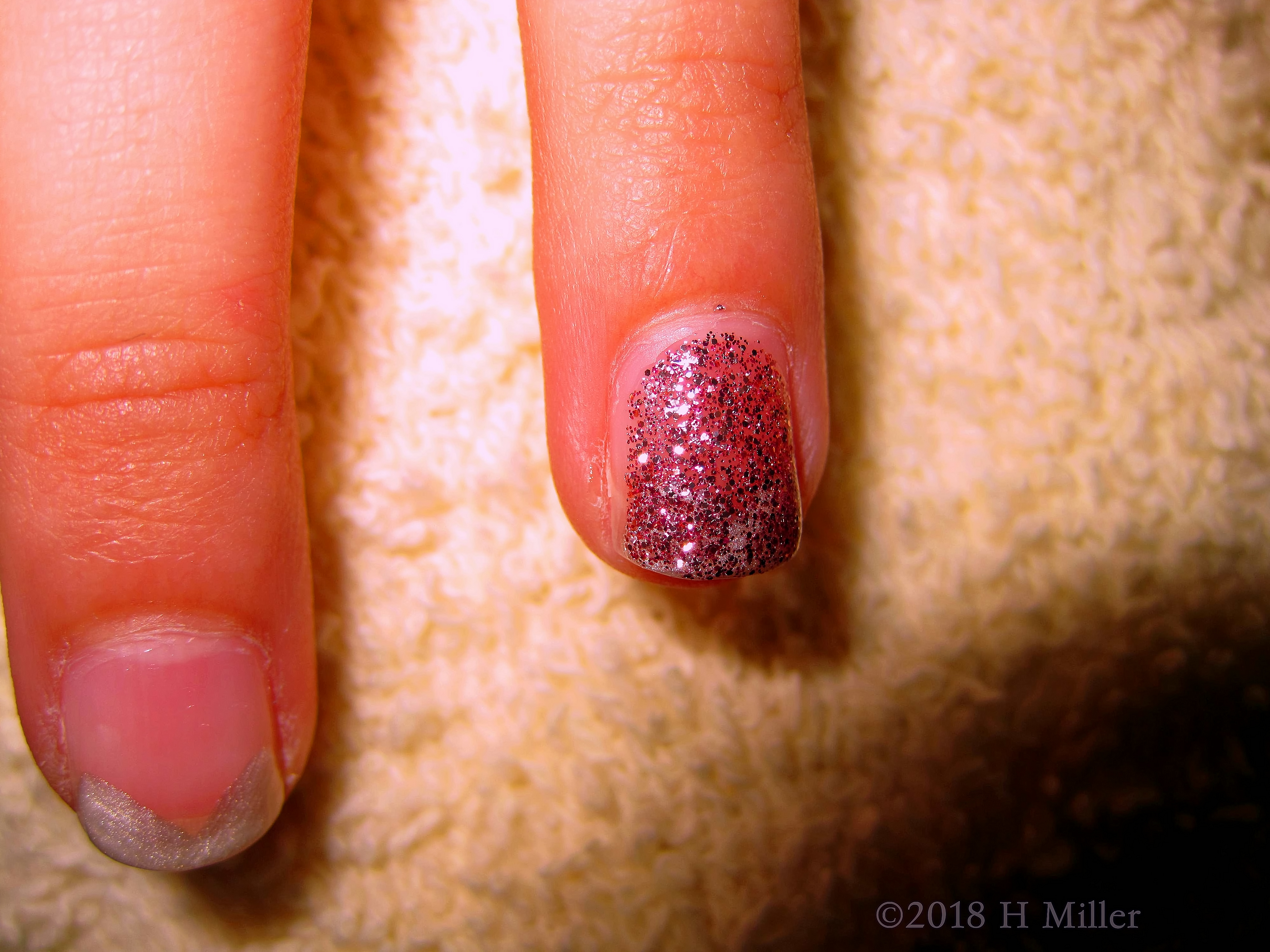 Just Beautiful!! Super Sparkly Kids Manicure Accent Nail!