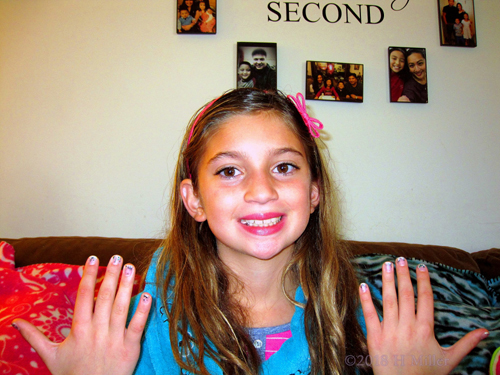 Party Guest Showing Off Her Nail Design Creation Party Guest Showing Off Her Nail Design Creation