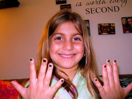 Party Guest Showing Off Her Pretty Girls Manicure!