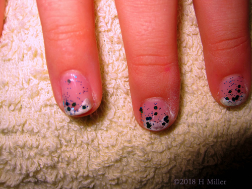 Shimmery Blue And Silver Glitter Over French Manicure Nail Design For An Awesome Kids Manicure Shimmery Blue And Silver Glitter Over French Manicure Nail Design For An Awesome Kids Manicure
