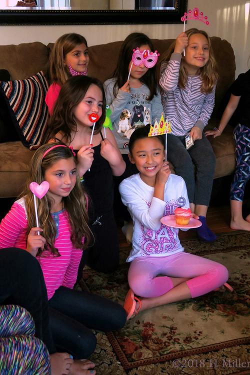 Posing For The Camera With Her Friends And PROPS! Posing For The Camera With Her Friends And PROPS!