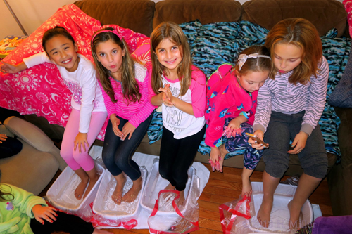 The Birthday Girl And Her Friends Enjoy Mini Pedi Fun The Birthday Girl And Her Friends Enjoy Mini Pedi Fun