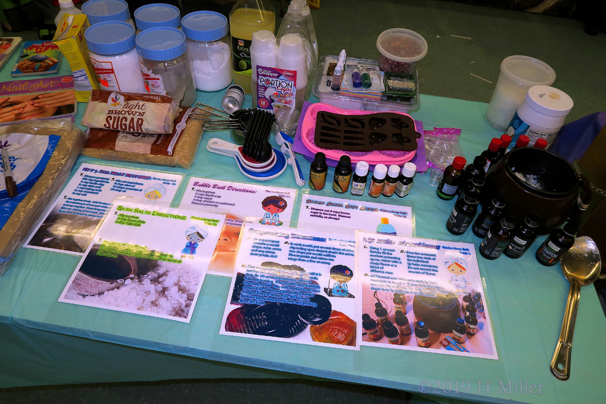 Close Up Shot Of The Crafts For Kids Station Complete With Supplies And Instructions! 