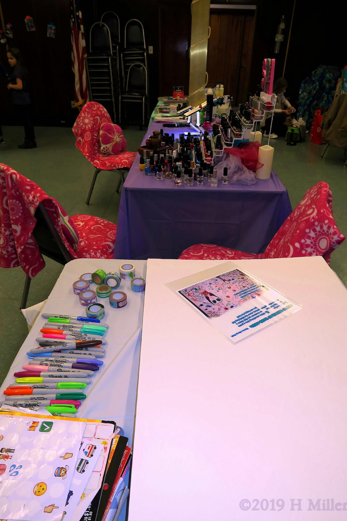 Wide Shot of Crafts For Kids And Kids Nail Spa Stations 