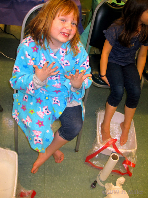 Party Guest Happy With Her Mini Mani And Mini Pedi! Party Guest Happy With Her Mini Mani And Mini Pedi!