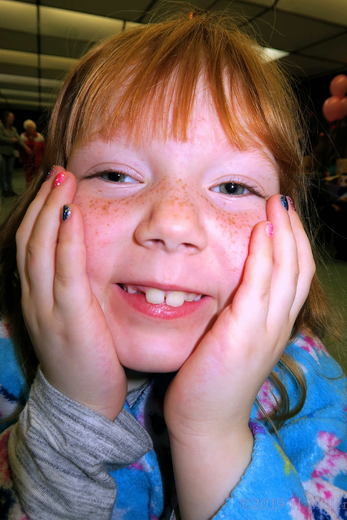 Her Sparkly Kids Manicure Sparkles Brightly Just Like Her Smile! 