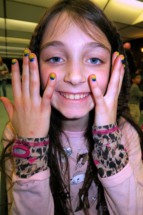 She Loves Her Ombre Nail Art Design On Her Mini Mani