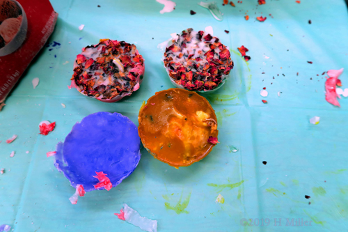 Undersurface Of The Bath Soap Showing Rose Petal Accents On The Kids Crafts!