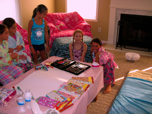 They're Ready To Start On The Birthday Card After Putting On Spa Robes They're Ready To Start On The Birthday Card After Putting On Spa Robes