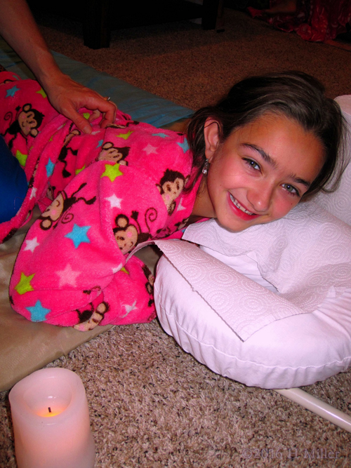 She's Enjoying Her Massage For Kids. She's Enjoying Her Massage For Kids.