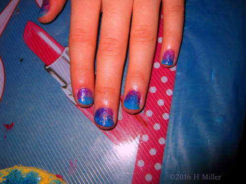 Blend Of Blue And Purple, Pretty Ombre Kids Mini Mani! Blend Of Blue And Purple, Pretty Ombre Kids Mini Mani!