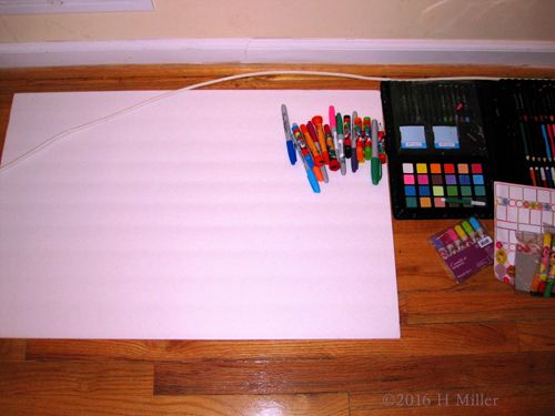 White Foam Board With Markers And Stickers To Make A Cute Spa Birthday Card for Sami. White Foam Board With Markers And Stickers To Make A Cute Spa Birthday Card for Sami.