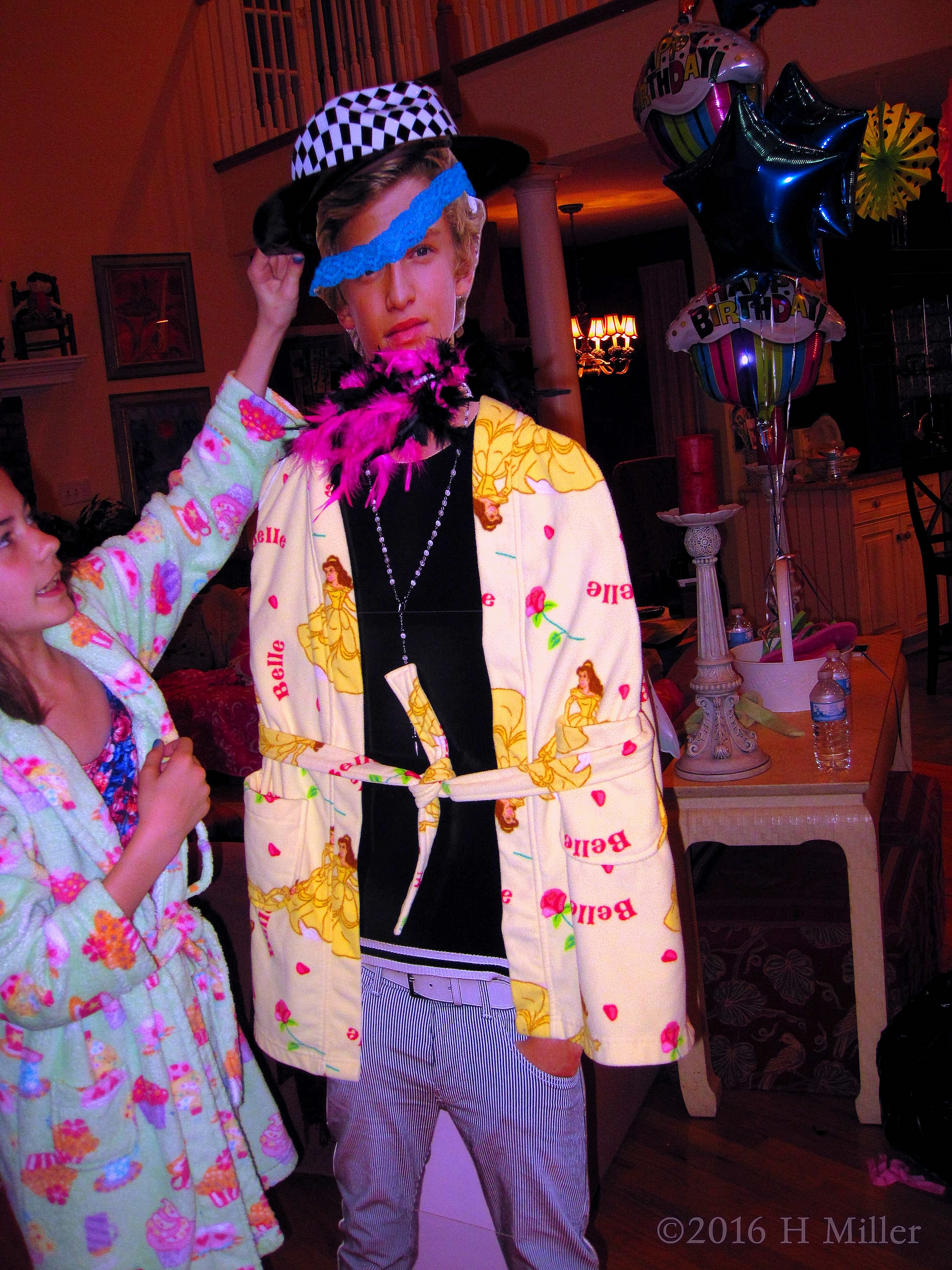 The Girls Make Him Ready For The Spa Party With A Spa Robe On And All The Accessories! The Girls Make Him Ready For The Spa Party With A Spa Robe On And All The Accessories!