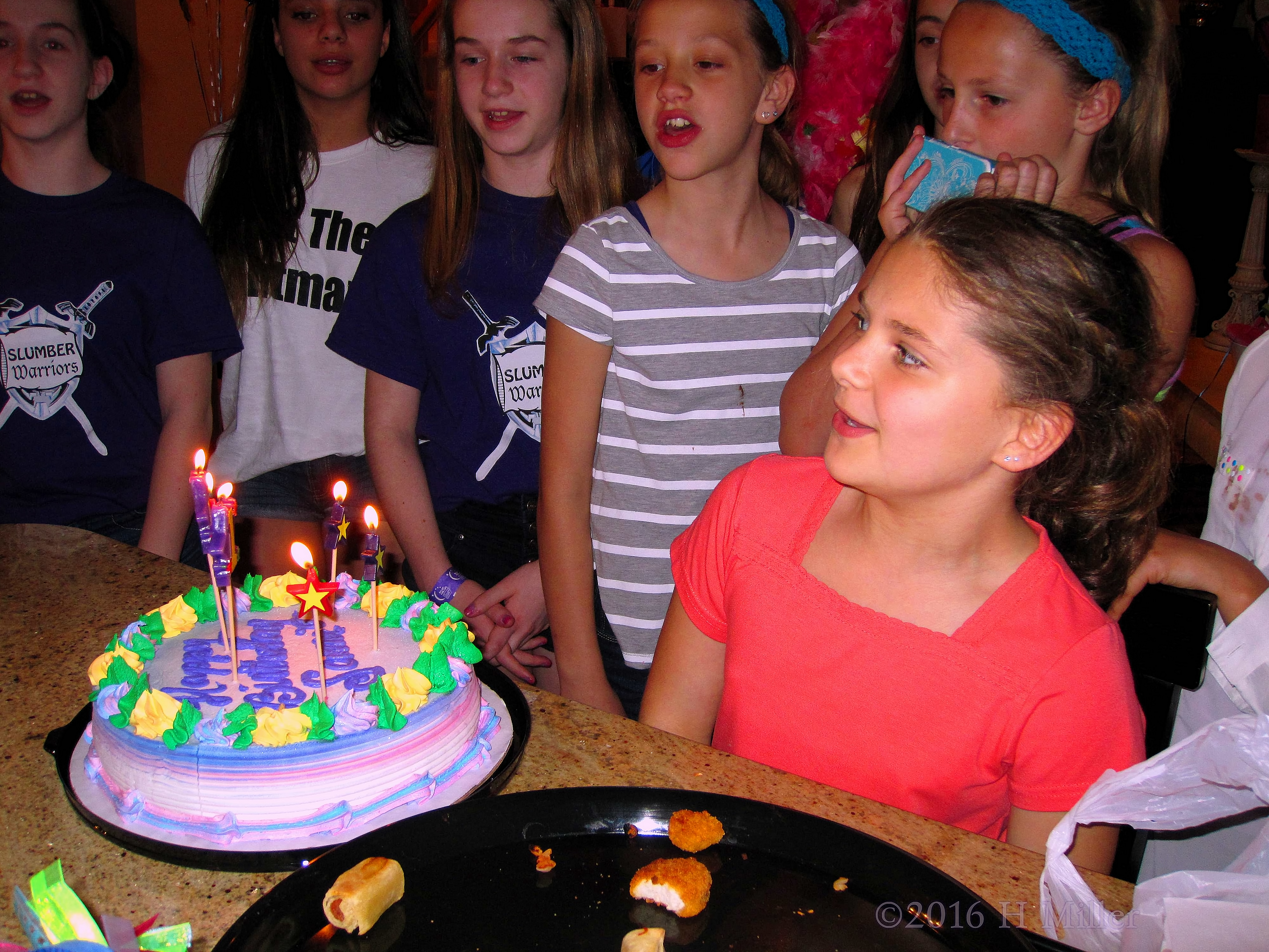 Time To Serve The Birthday Cake, But First Sami Has To Blow Out The Candles. 