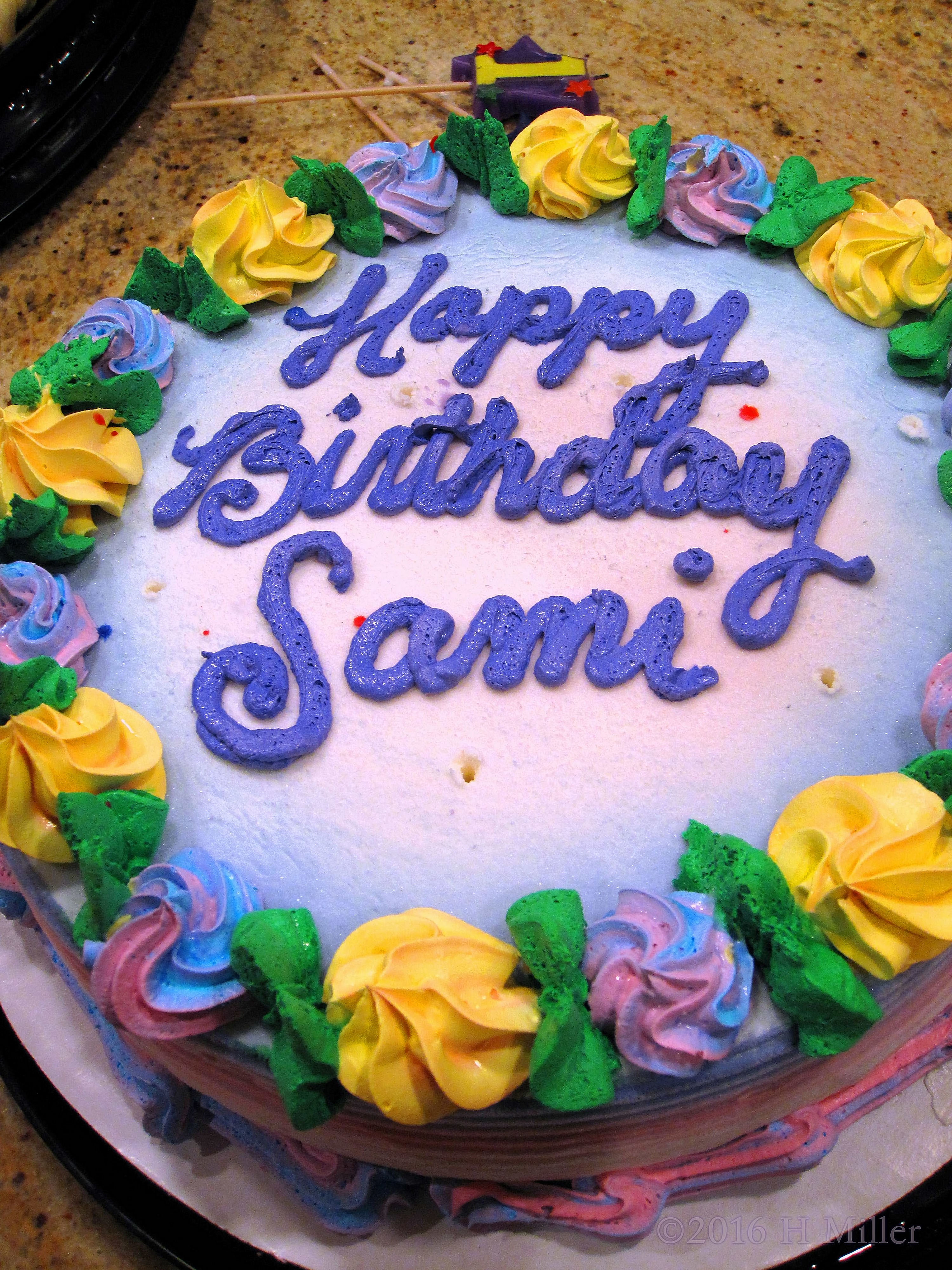 With The Birthday Wish Written On It, The Rose Decorated Birthday Cake Looks Beautiful! With The Birthday Wish Written On It, The Rose Decorated Birthday Cake Looks Beautiful!