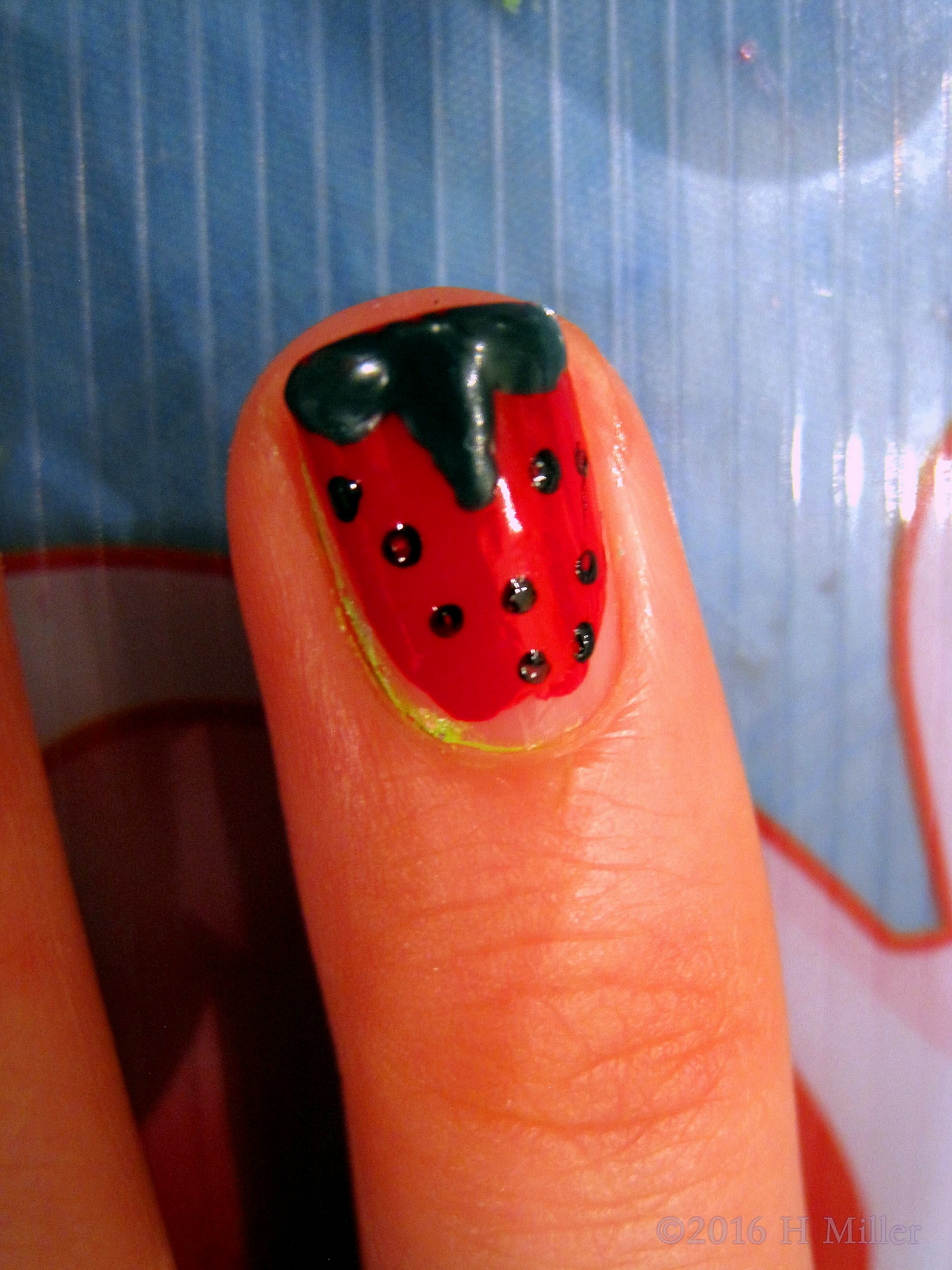Yet Another Closeup Of The Neat Strawberry Nail Art.