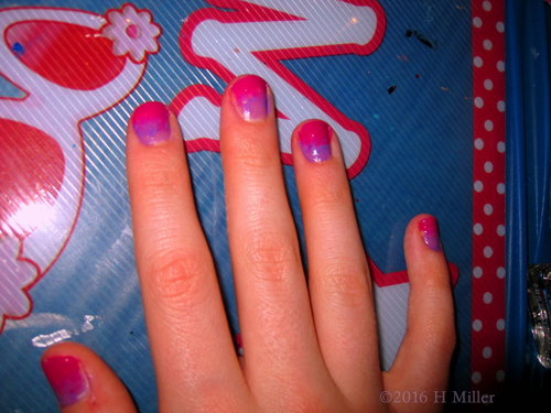 Purple And Pink Ombre Nail Art Design Looks Great.