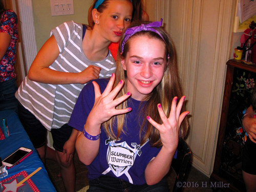 She Excitedly Shows Off Her Super Cool Mini Mani. She Excitedly Shows Off Her Super Cool Mini Mani.