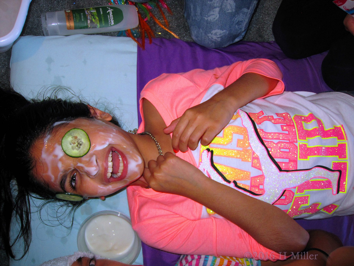 Laughing With A Vanilla Face Mask 