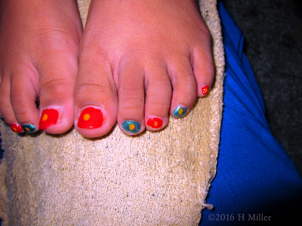 Red And Blue Pedicure 
