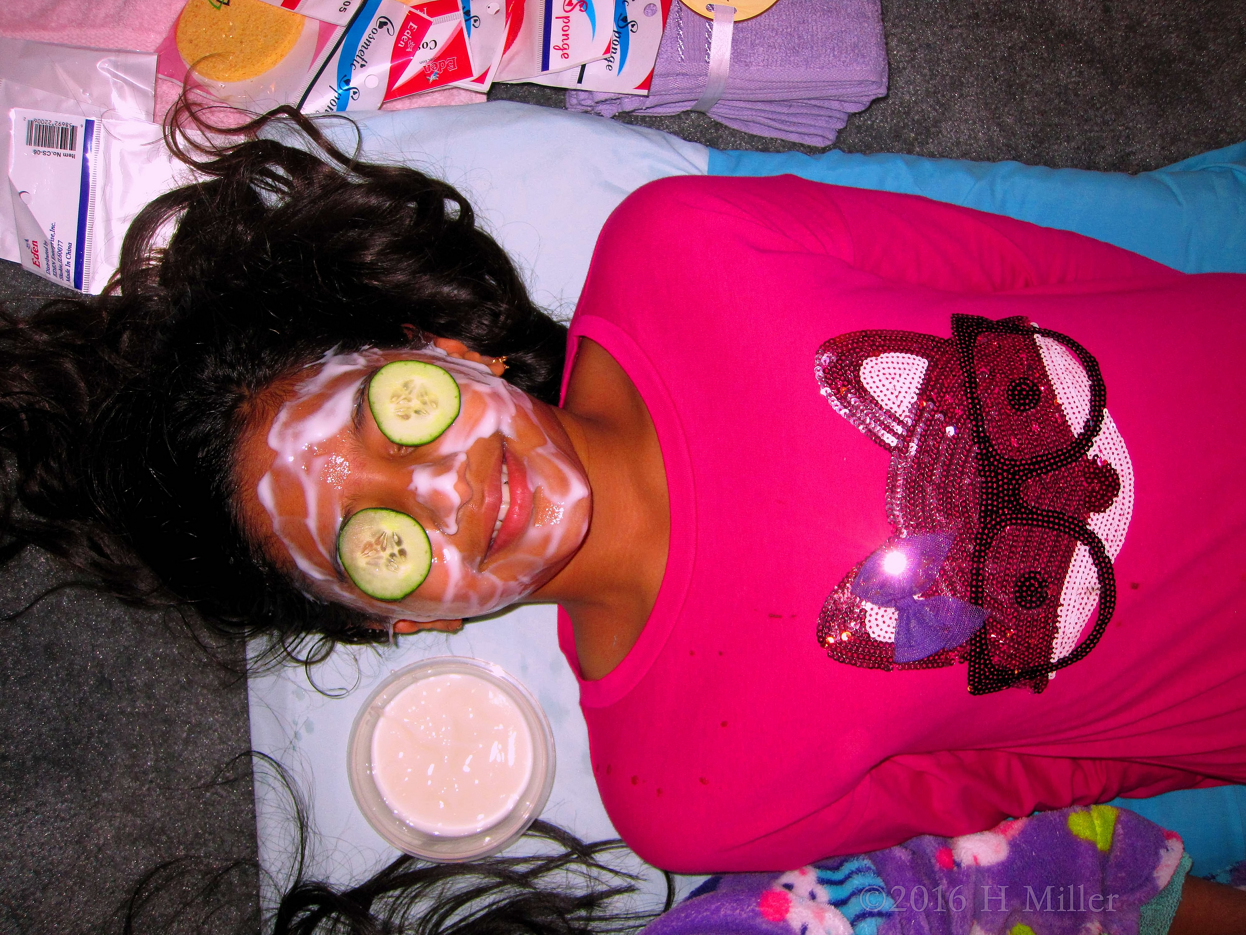 Smiling During Her Vanilla Facial Smiling During Her Vanilla Facial