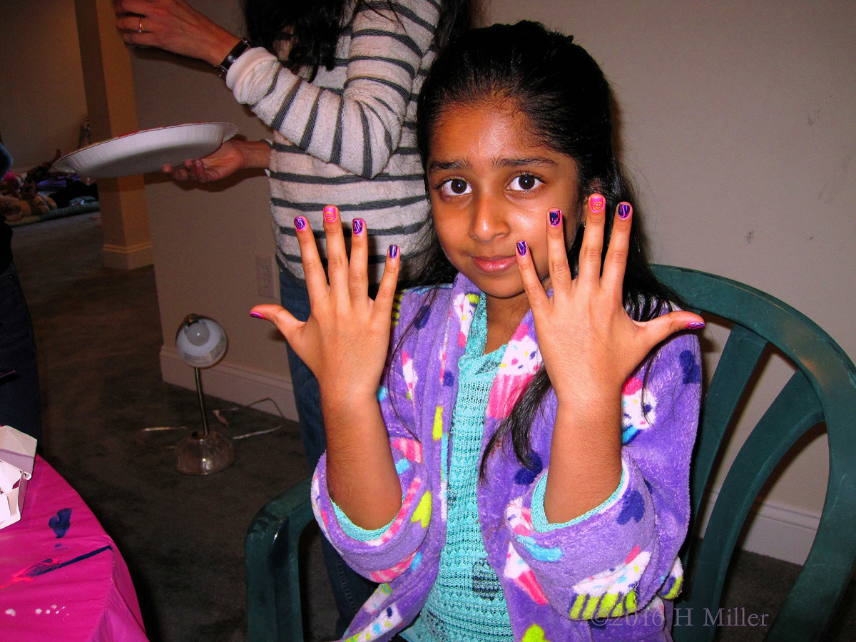 Loving Her Mini Mani! 