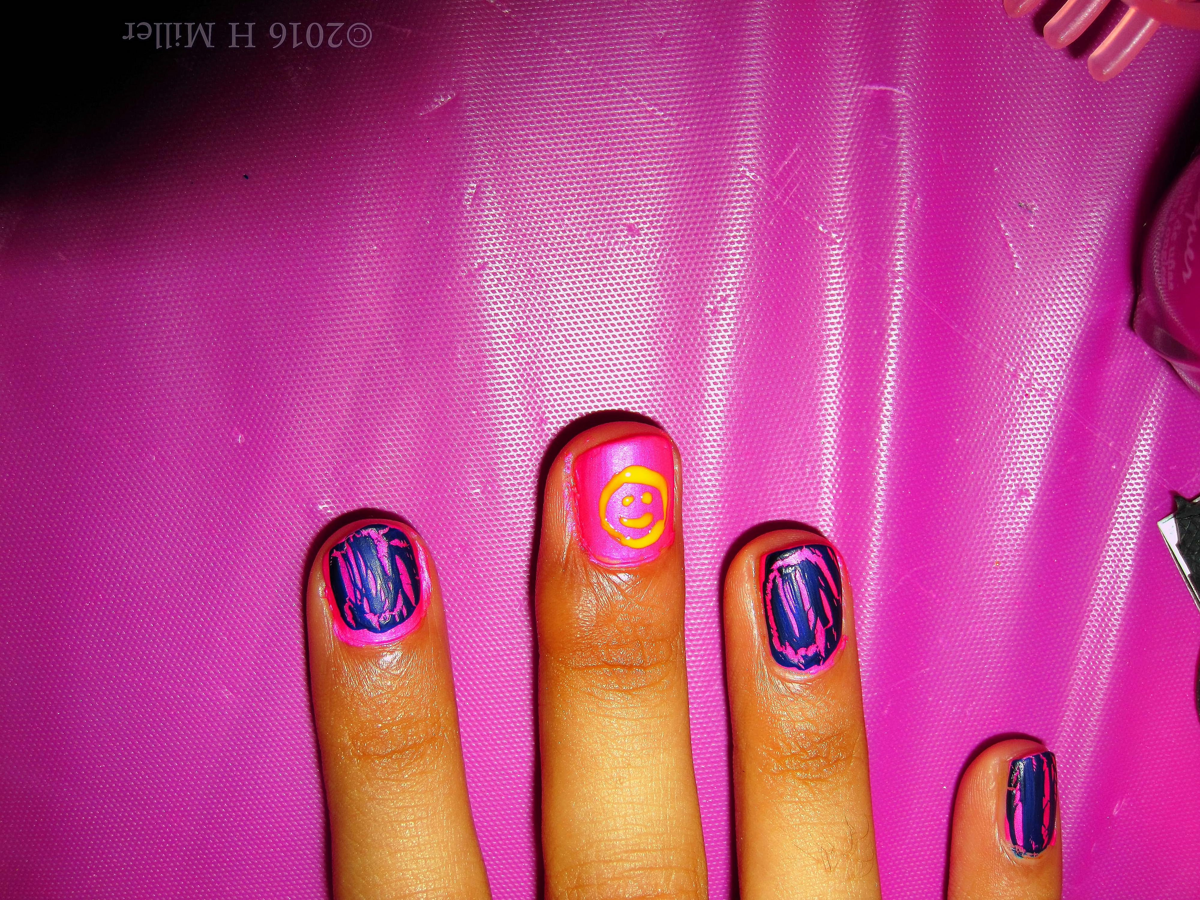 Purple, Pink, And Yellow Mini Mani Purple, Pink, And Yellow Mini Mani