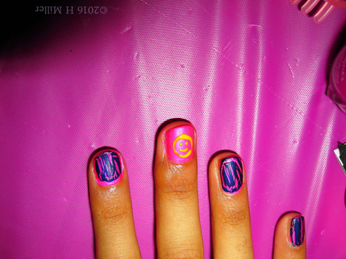 Purple, Pink, And Yellow Mini Mani Purple, Pink, And Yellow Mini Mani