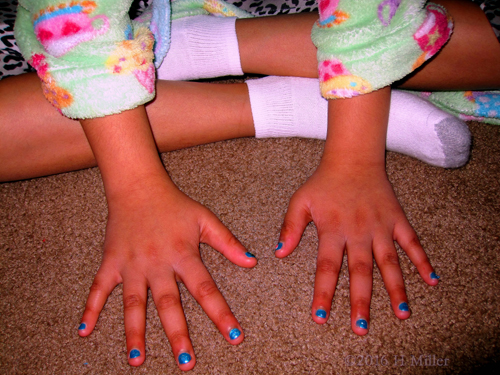 Kids Spa Party Nail Art. Metallic Blue Glitter With Images. Kids Spa Party Nail Art. Metallic Blue Glitter With Images.