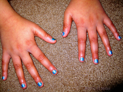 Metallic Blue With Glitter Nail Art Plus Kids Nail Art Designs. Metallic Blue With Glitter Nail Art Plus Kids Nail Art Designs.