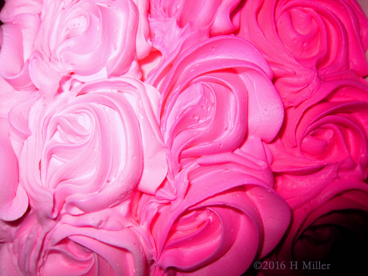 PINK Frosting On The Spa Birthday Party Cake For Sanjana.