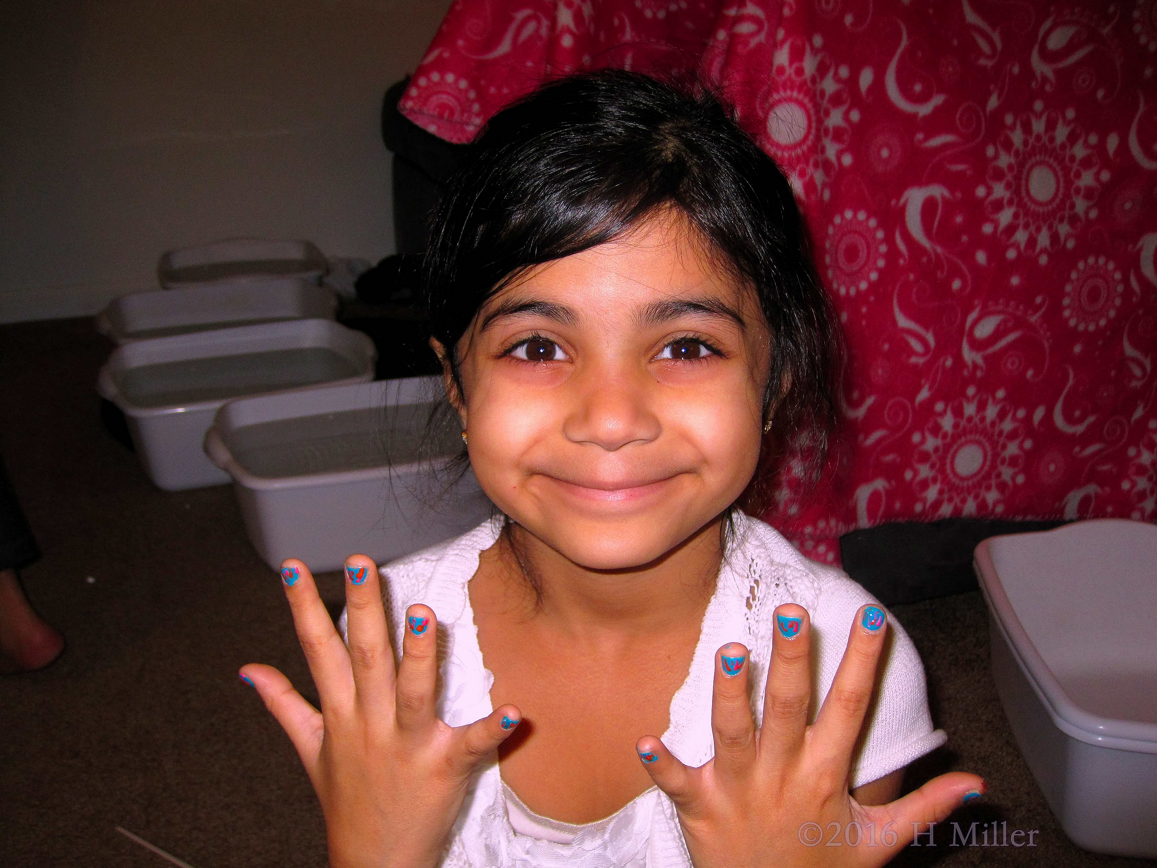 Happy With Her Freshly Painted Mani! Happy With Her Freshly Painted Mani!