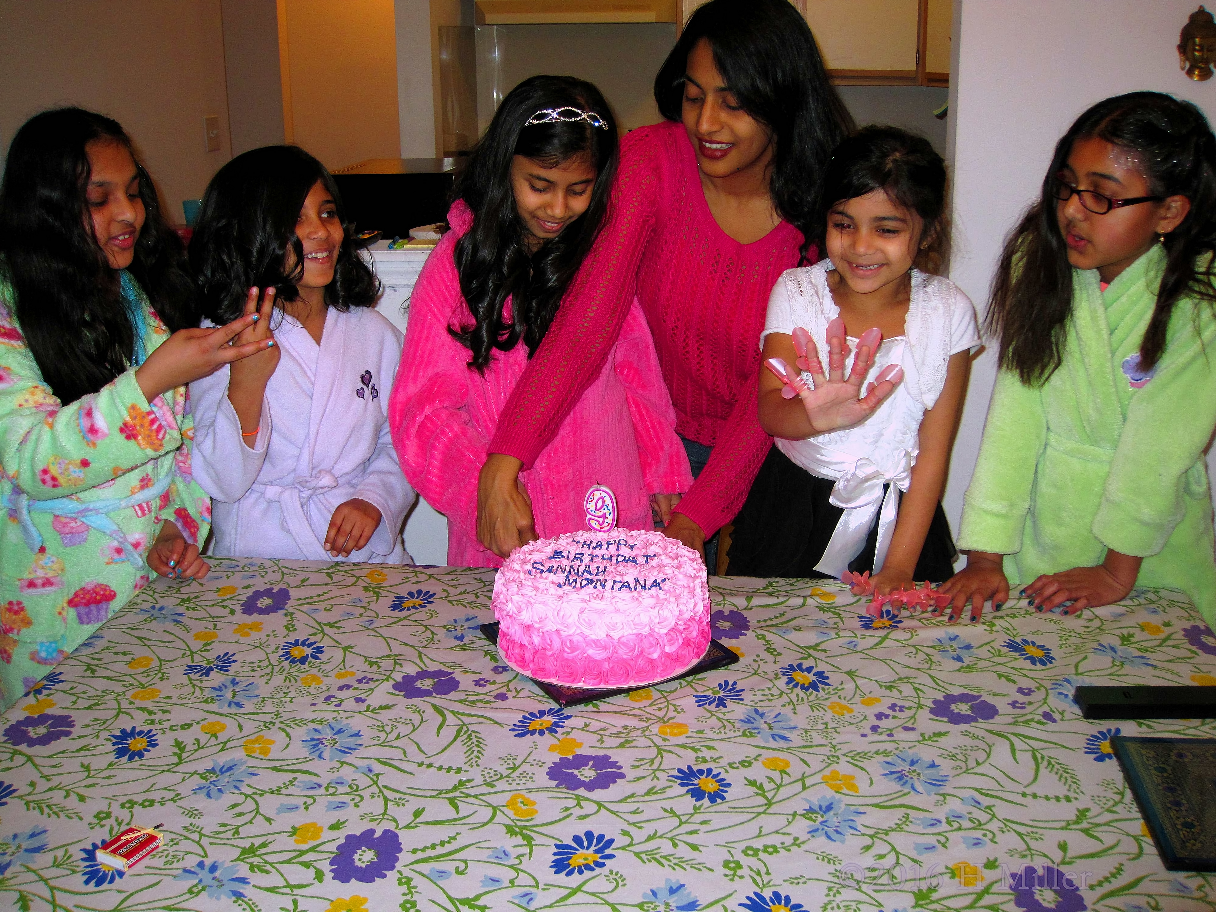 The Girls Showing Their Nails For The Camera As The Cake Is Cut. The Girls Showing Their Nails For The Camera As The Cake Is Cut.