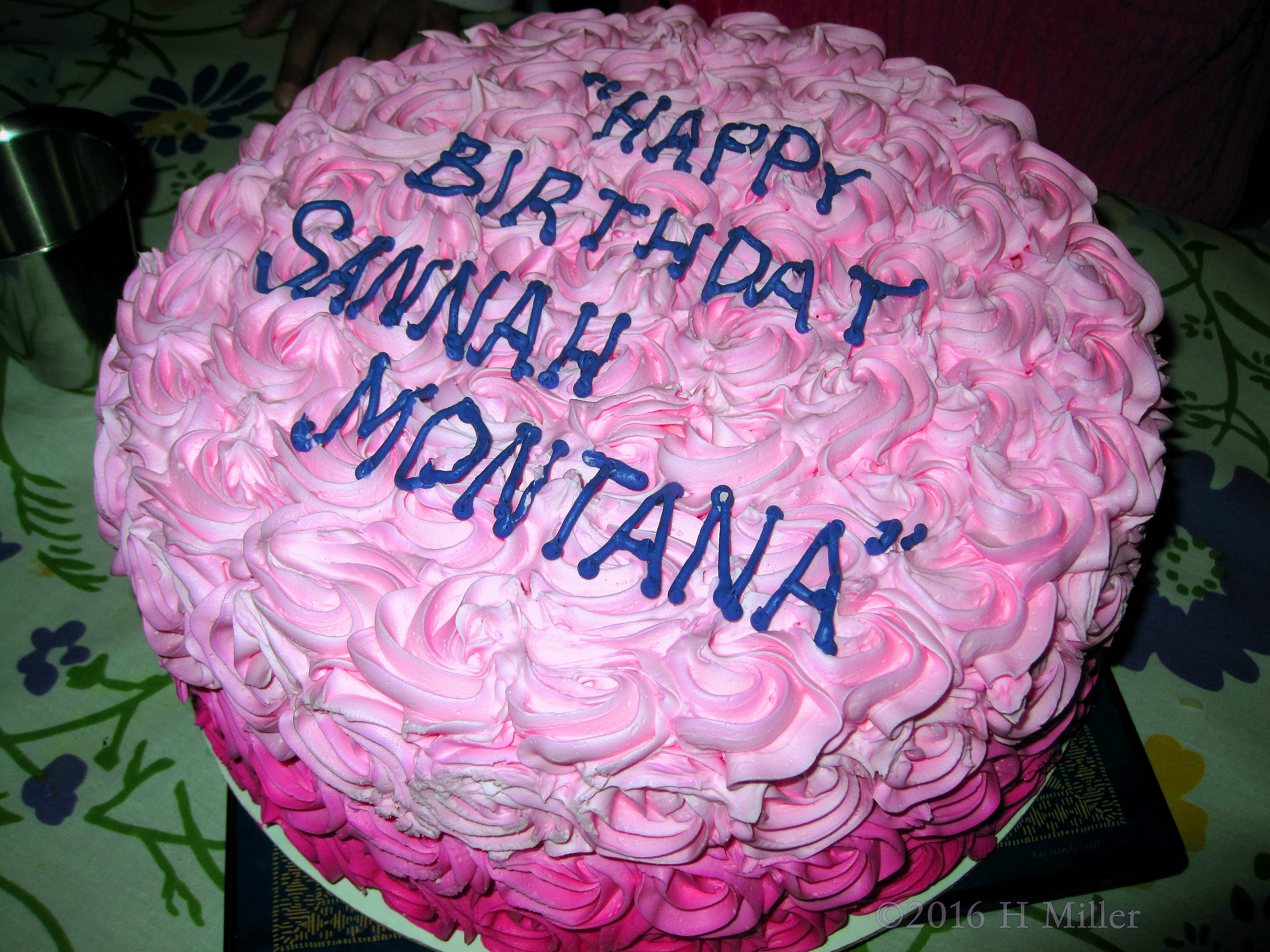 Yummy Looking Pink Cake For Sanjana's Spa Birthday Party.