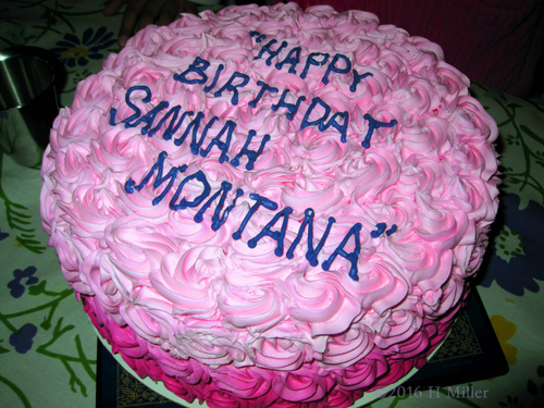 Yummy Looking Pink Cake For Sanjana's Spa Birthday Party